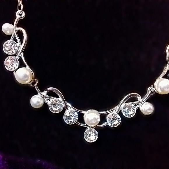 Nwt papaarazzi faux diamond&pearl necklace/earring - Picture 2 of 6